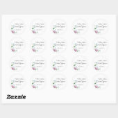 Elegante Bloemen Huwelijk Zachte Botanische Romanc Ronde Sticker (Vel)