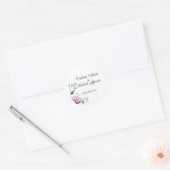 Elegante Bloemen Huwelijk Zachte Botanische Romanc Ronde Sticker (Envelop)