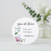Elegante Bloemen Huwelijk Zachte Botanische Romanc Save The Date (Staand voorkant)