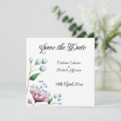Elegante Bloemen Huwelijk Zachte Botanische Romanc Save The Date (Staand voorkant)