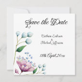 Elegante Bloemen Huwelijk Zachte Botanische Romanc Save The Date (Voorkant)