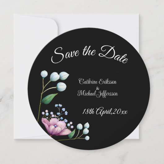 Elegante Bloemen Huwelijk Zachte Botanische Romanc Save The Date (Voorkant)
