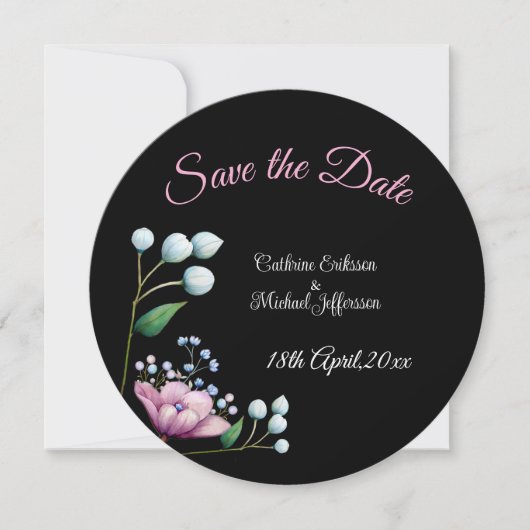 Elegante Bloemen Huwelijk Zachte Botanische Romanc Save The Date (Voorkant)