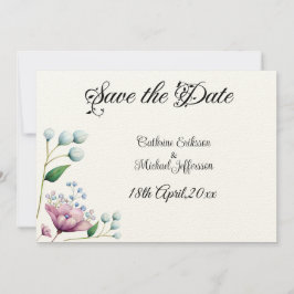 Elegante Bloemen Huwelijk Zachte Botanische Romanc Save The Date