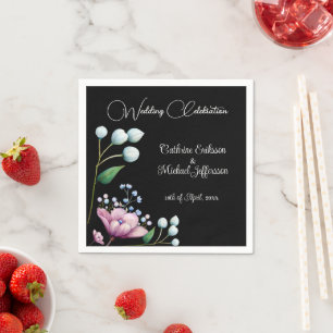 Elegante Bloemen Huwelijk Zachte Botanische Romanc Servet