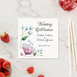 Elegante Bloemen Huwelijk Zachte Botanische Romanc Servet