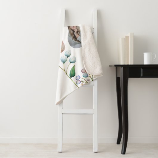 Elegante Bloemen Huwelijk Zachte Botanische Romanc Sherpa Deken (In situ)