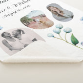 Elegante Bloemen Huwelijk Zachte Botanische Romanc Sherpa Deken (3/4)