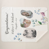 Elegante Bloemen Huwelijk Zachte Botanische Romanc Sherpa Deken (Voorkant (horizontaal))