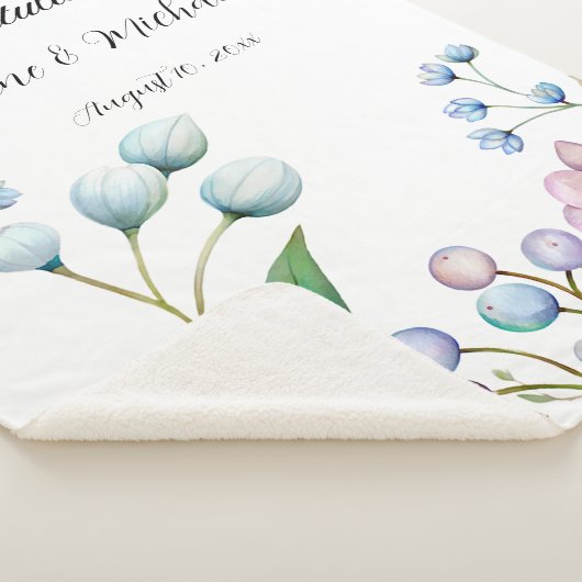 Elegante Bloemen Huwelijk Zachte Botanische Romanc Sherpa Deken (3/4)