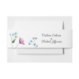 Elegante Bloemen Huwelijk Zachte Botanische Romanc Uitnodigingen Wikkel