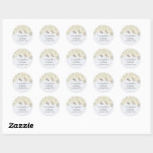 Elegante Bloemen Huwelijksgunst Gepersonaliseerd Ronde Sticker (Vel)
