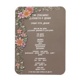 Elegante Bloemen Huwelijksuitnodiging Aanpasbaar Magneet