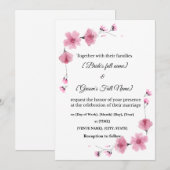 Elegante Bloemen Huwelijksuitnodiging - Bewerkbare Kaart (Voorkant / Achterkant)