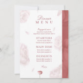 Elegante Bloemen Huwelijksuitnodiging & Diner Menu Kaart (Voorkant)