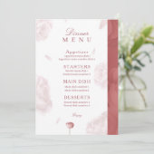 Elegante Bloemen Huwelijksuitnodiging & Diner Menu Kaart (Staand voorkant)