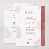 Elegante Bloemen Huwelijksuitnodiging & Diner Menu Kaart (Voorkant / Achterkant)