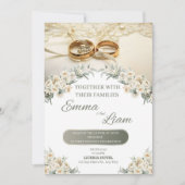 Elegante Bloemen Huwelijksuitnodiging – Emma & Lia Kaart (Voorkant)