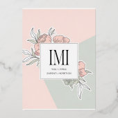  Elegante Bloemen Huwelijksuitnodiging in Folie Uitnodiging (Achterkant)