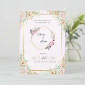 Elegante Bloemen Huwelijksuitnodiging |  Kaart (Staand voorkant)