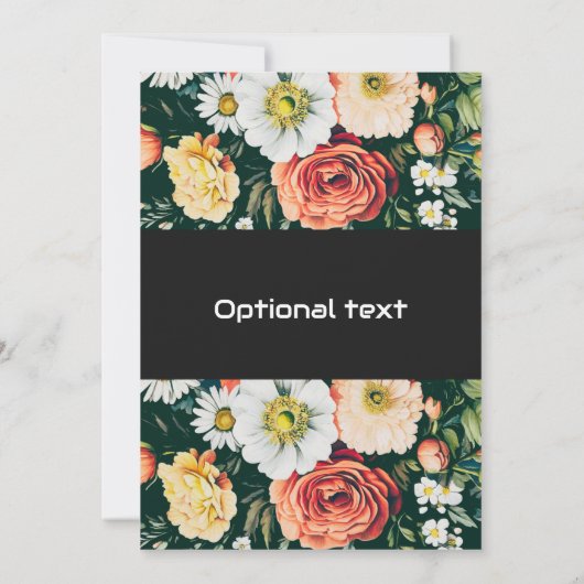 Elegante Bloemen Huwelijksuitnodiging -  Kaart (Achterkant)