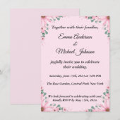 Elegante Bloemen Huwelijksuitnodiging |  Kaart (Voorkant / Achterkant)