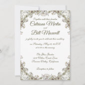 Elegante &  Bloemen Huwelijksuitnodiging Kaart (Voorkant)