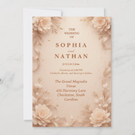 Elegante Bloemen Huwelijksuitnodiging |  Kaart