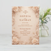 Elegante Bloemen Huwelijksuitnodiging |  Kaart (Staand voorkant)