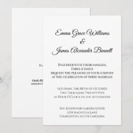 Elegante Bloemen Huwelijksuitnodiging Kaart