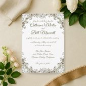 Elegante &  Bloemen Huwelijksuitnodiging Kaart