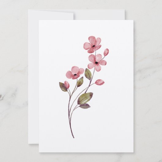 🌸 Elegante Bloemen Huwelijksuitnodiging 🌸 Kaart (Achterkant)