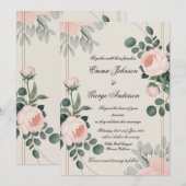 Elegante  Bloemen Huwelijksuitnodiging Kaart (Voorkant / Achterkant)