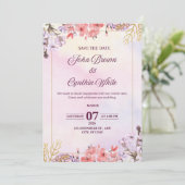  Elegante Bloemen Huwelijksuitnodiging Kaart (Staand voorkant)