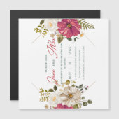🌸 Elegante Bloemen Huwelijksuitnodiging 🌸 Magnetische Uitnodiging (Voorkant / Achterkant)