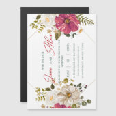 🌸 Elegante Bloemen Huwelijksuitnodiging 🌸 Magnetische Uitnodiging (Voorkant / Achterkant)