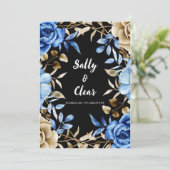 Elegante Bloemen Huwelijksuitnodiging met Rozen Kaart (Staand voorkant)