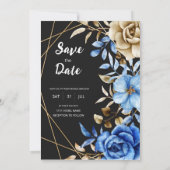 Elegante Bloemen Huwelijksuitnodiging met Rozen Kaart (Achterkant)