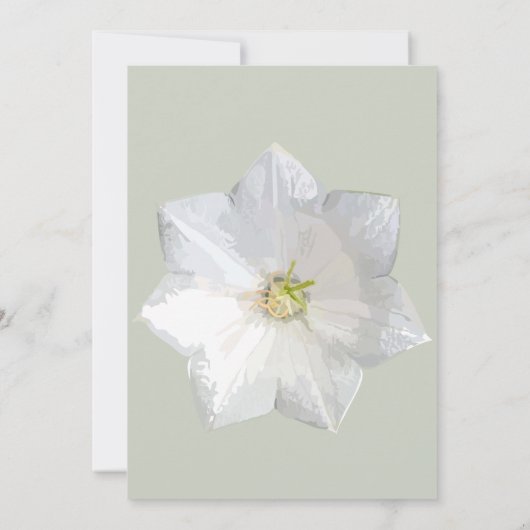 Elegante Bloemen Huwelijksuitnodiging met Witte Op Kaart (Achterkant)