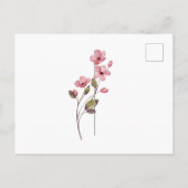 Elegante Bloemen Huwelijksuitnodiging per briefkaa Briefkaart (Achterkant)