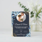 Elegante Bloemen Huwelijksuitnodiging per briefkaa Briefkaart (Staand voorkant)