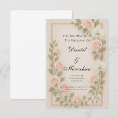 Elegante Bloemen Huwelijksuitnodiging | Romantisch RSVP Kaartje (Voorkant / Achterkant)