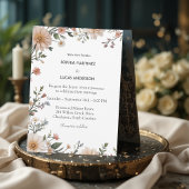 Elegante Bloemen Huwelijksuitnodiging | Rustic Bot Kaart
