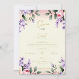 Elegante Bloemen Huwelijksuitnodiging | Waterverf Kaart