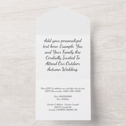 Elegante Bloemen Huwelijksuitnodigingen met RSVP All In One Uitnodiging (Binnen)