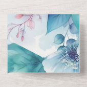 Elegante Bloemen Huwelijksuitnodigingen met RSVP All In One Uitnodiging (Achterkant)