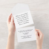 Elegante Bloemen Huwelijksuitnodigingen met RSVP All In One Uitnodiging (Afscheurbaar)