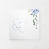 Elegante Bloemen Hydrangea Foto Website Bruiloft Drieluik Uitnodiging (Cover)