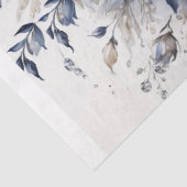 Elegante Bloemen in Blauw & Wit Decoupage Tissuepapier (Detail)