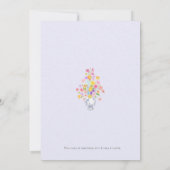 elegante bloemen in blauwe pot paars  kaart (Achterkant)